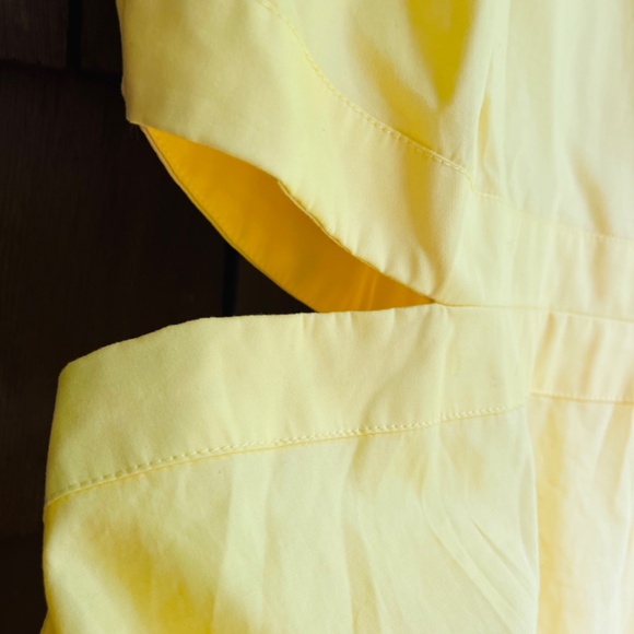Women’s Sleeveless Cutout Poplin A - Line Midi Dress Size L Light - Yellow - Picture 8 of 16